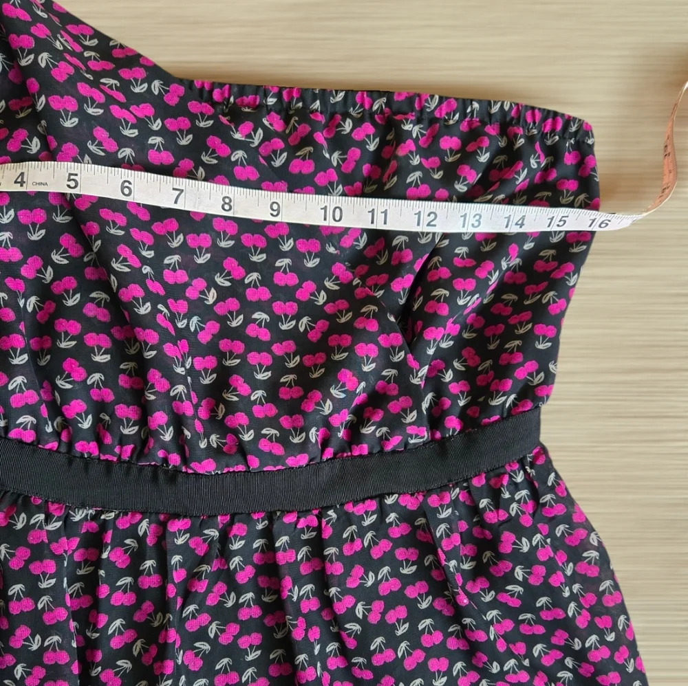 BeBop cherry print one shoulder mini dress Y2k Style - Picture 4 of 10